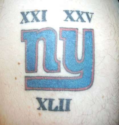 NY Giants tat tattoo