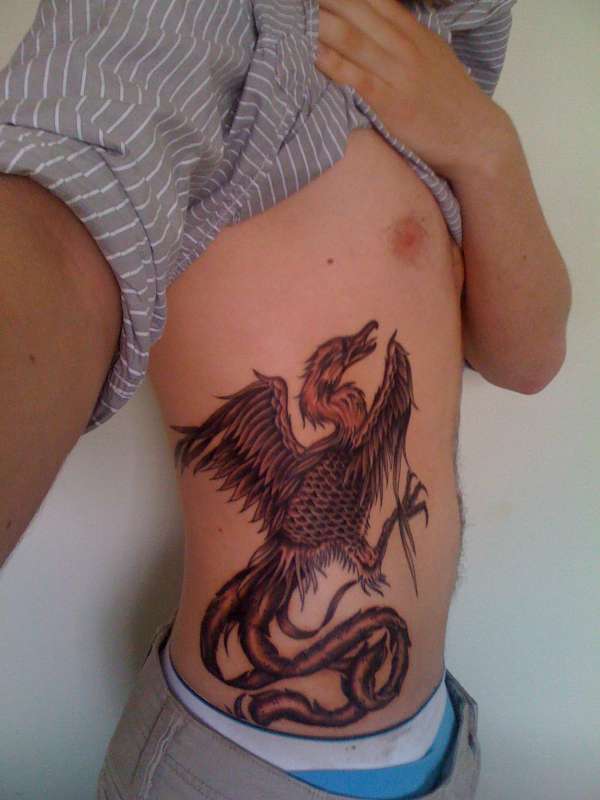 Phoenix on my ribs tattoo