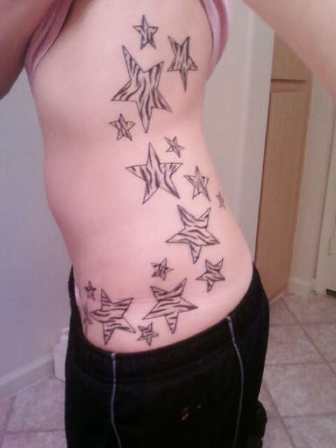 Zebra print Stars tattoo