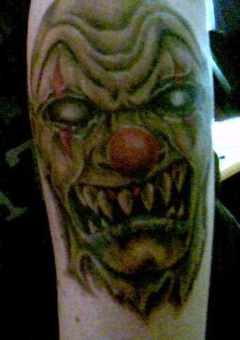 evil clown tattoo