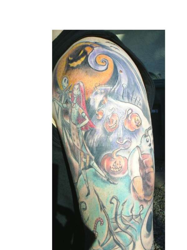 Nightmare Before Christmas Half Sleeve tattoo