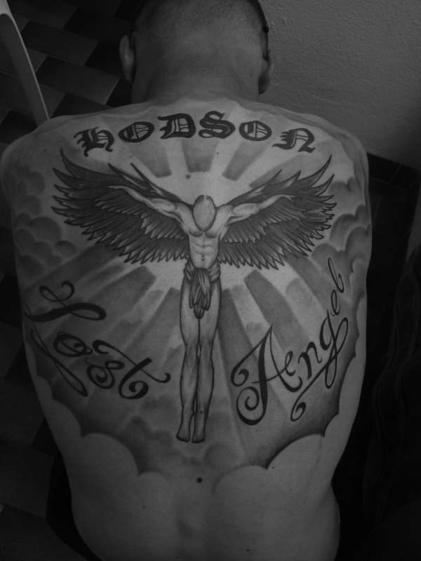 my back piece so far tattoo