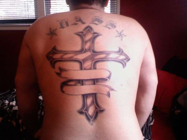 start of back piece tattoo