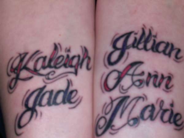 Children's names tattoo