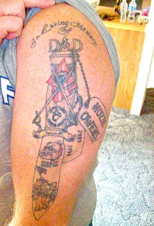 USMC TAT IN HONOR OF MY DAD tattoo
