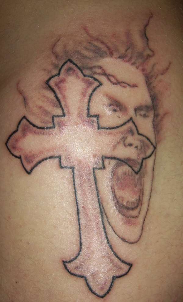Vampire & Cross tattoo