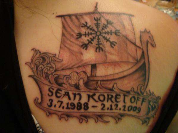 Viking Ship Memorial Tattoo tattoo