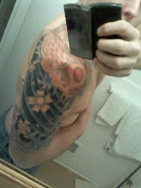 Work in progress, koi and dragon tattoo