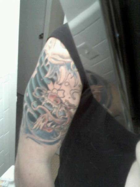 Work in progress, koi and dragon tattoo