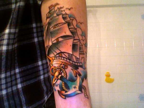 anchor and ship tattoo