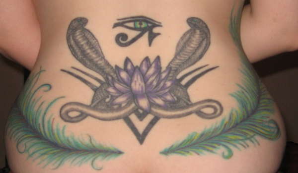 egyptian snakes and lotus tattoo