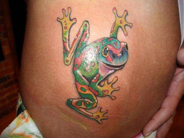 frog off a phone cover tattoo
