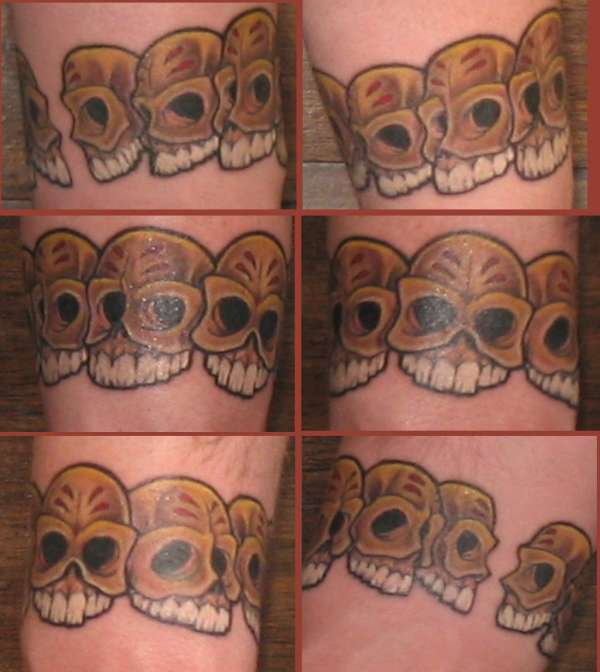 Tibetan Skulls around my wrist tattoo
