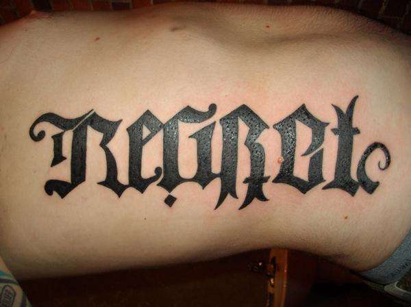regret nothing abigram tattoo