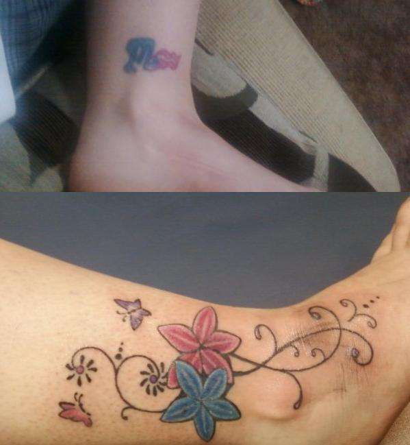 Before and after cover up tattoo