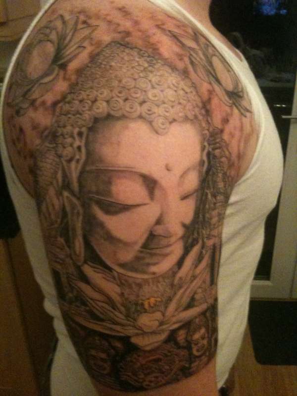 Buddha half sleeve tattoo