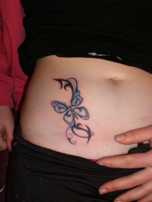 Butterfly with tribal tattoo