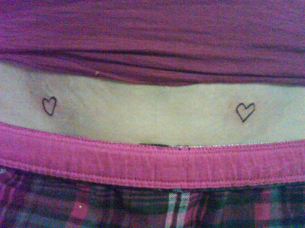 Double hearts tattoo