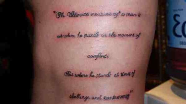 Quote, on ribs tattoo
