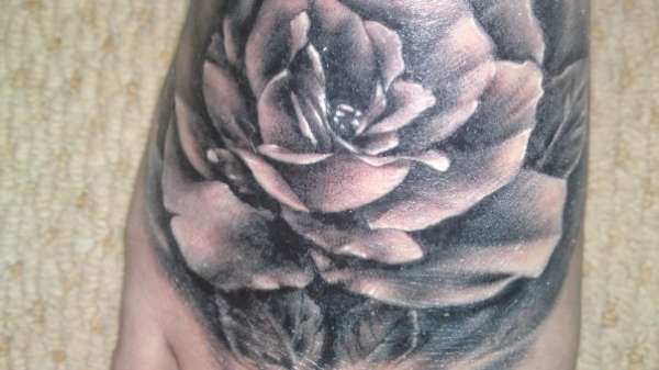 Rose On My Foot tattoo
