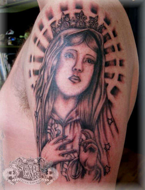 Virgin mary tattoo