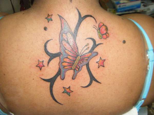 butter fly and tribals tattoo