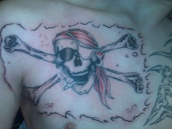 my unfinished pirate flag tattoo