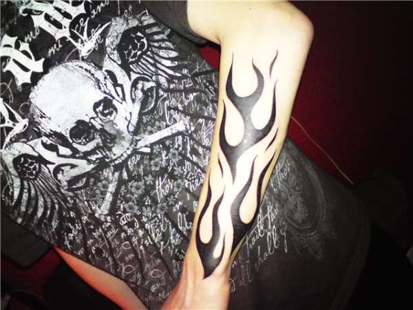 tribal flames (top) tattoo