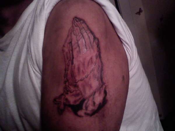 1st Attempt at praying hands on my dad tattoo