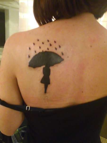 Girl With Umbrella tattoo