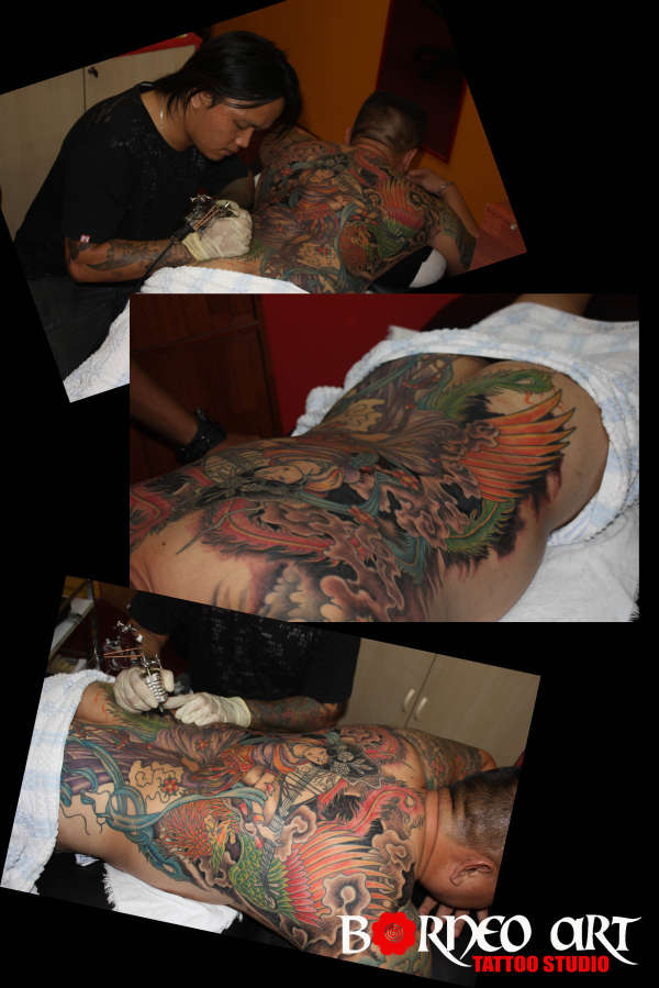 Japanese tattoo in progress tattoo