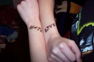 Love & Hate tattoo