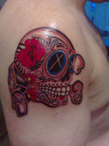 Skull and crossbones tattoo