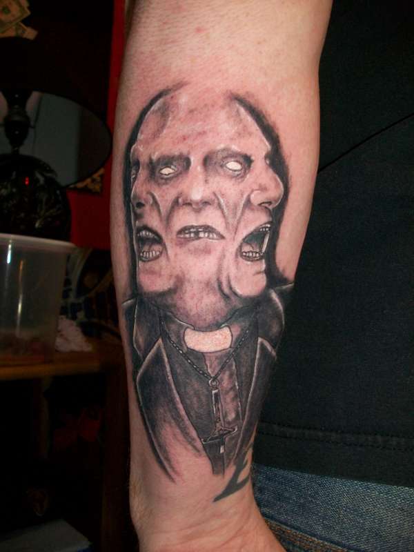 Three faced Prick!! tattoo