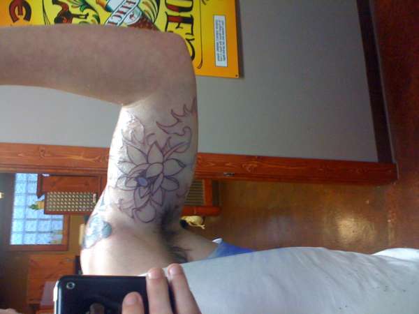 Traditional japanese dragon half sleeve tattoo