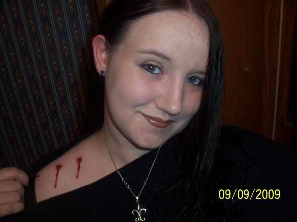 Vampire bites tattoo.