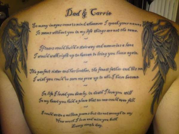 back memorial tattoo