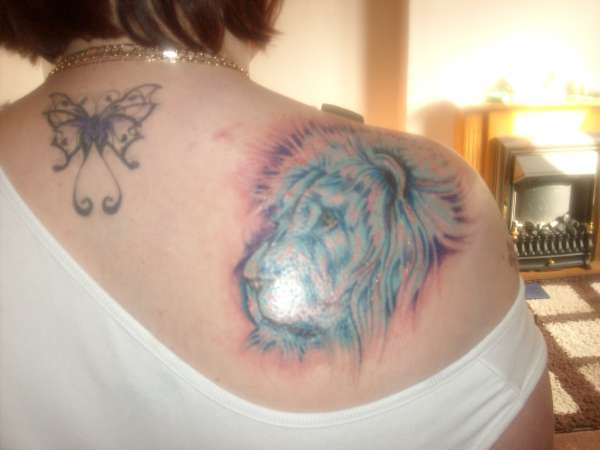 blue lion tattoo