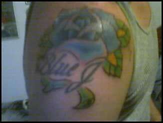 Blue J tattoo