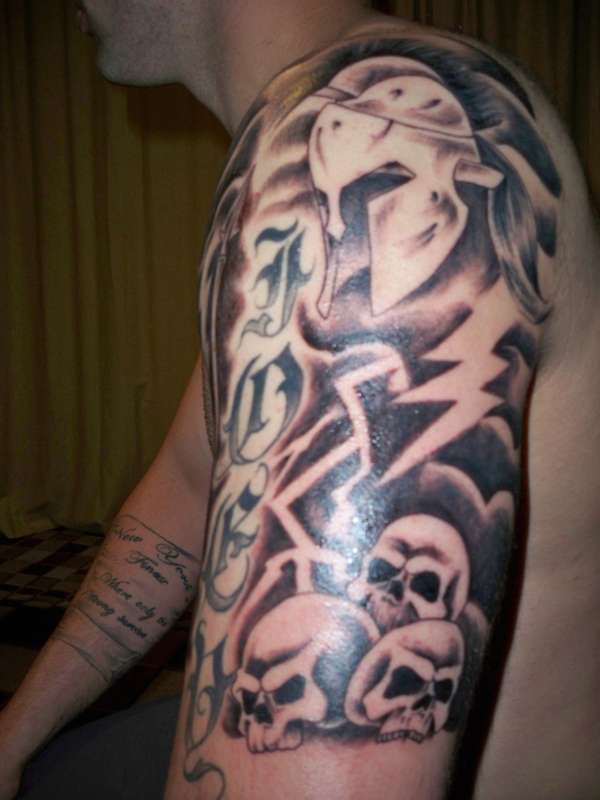 spartan half sleeve tattoo