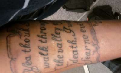 1st Tat- Psalms 23:4 tattoo