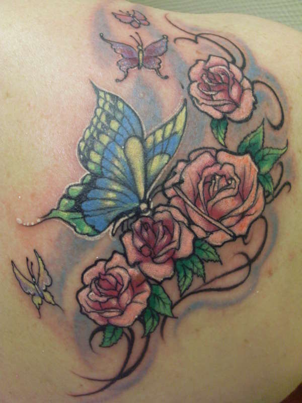 Butterflies and colors tattoo