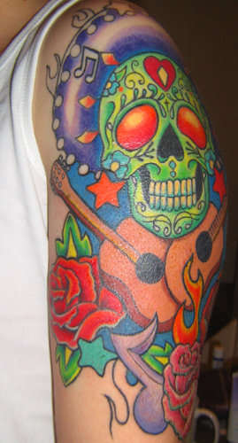 Day of the dead sleeve - in progress tattoo