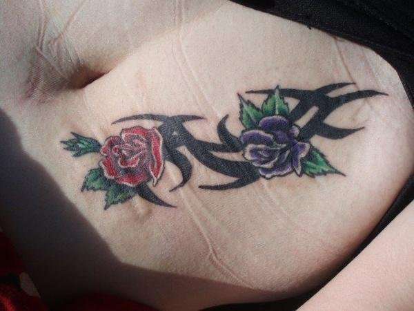 Tribal flowers tattoo