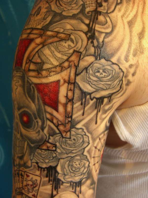 Turks outer arm, detail tattoo