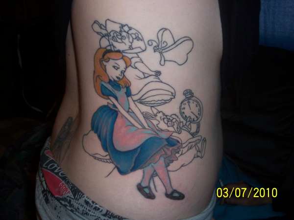 alice-done by drew of sinister design tattoo