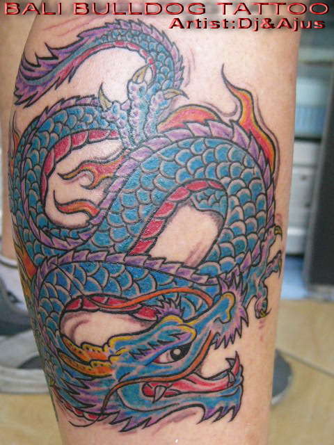 dragon tattoo colorful new school