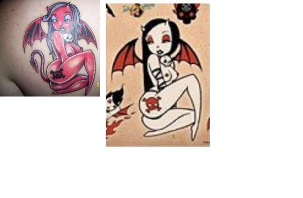 devil girl richard tate side x side tattoo
