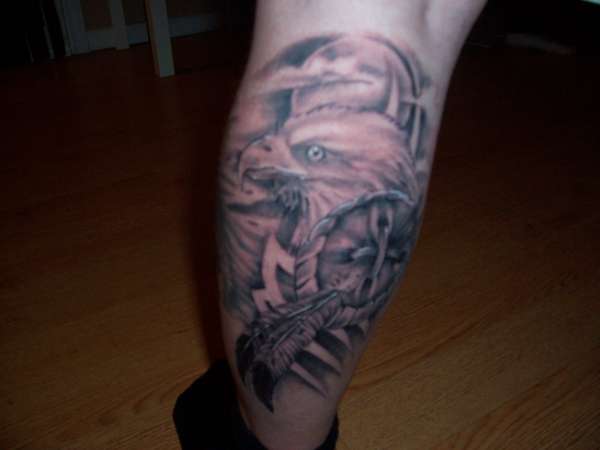 eagle head with dream catcher tattoo