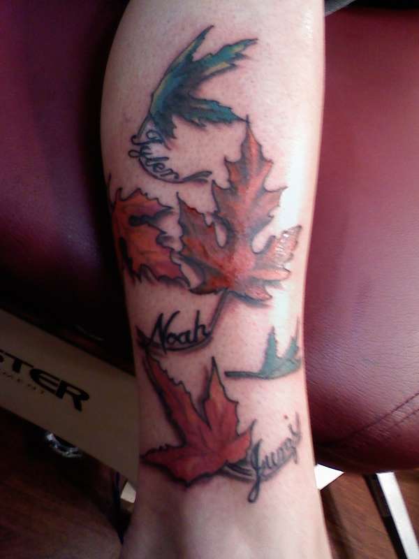 fall leaves tattoo